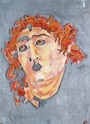 Sol Invictus, znaleziony w mitreum pod kościołem San Prisca (opus sectile)
